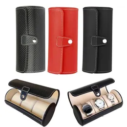 Kijkweergave Geschenkdoos Case Roll 3 Slot Horloge Ketting Armband Sieraden PU Lederen Box Opslag Travel Pouch1