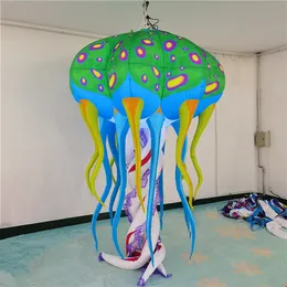 Green Inflatable Jellyfish Inflatables Balloon Jolly With LED Strip and Blower for Commedia dell'Arte Masks Decoration