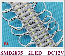 26 mm x 07 mm SMD 2835 LED-Modul-Lichtlampe für Mini-Schilder und Buchstaben, DC12 V, 2 LEDs, 0,4 W, Epoxidharz, wasserdicht, hochhell, Direktverkauf ab Werk