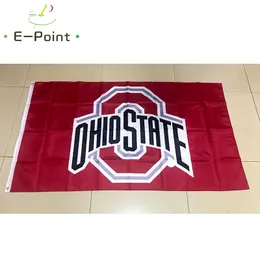 NCAA Ohio State Buckeyes Bandeira 3 * 5 pés (90 cm * 150 cm) Bandeiras de poliéster Decoração de banner bandeira de jardim de casa voadora Presentes festivos