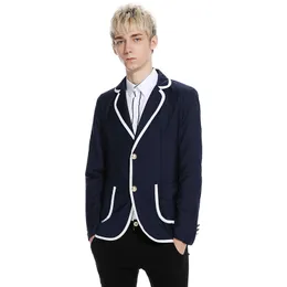 Fashion-Fashion Preppy Style Casual Blazer Dla Mężczyzn Regularny Dorywczo Kurtka Office Slim Men Nosią