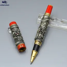 Penna di marca JINHAO di lusso Design unico Rilievi a forma di drago Penna a sfera Forniture per ufficio aziendali di alta qualità Scrittura penne regalo lisce