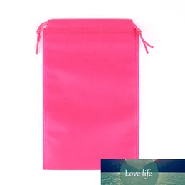 Partihandel anpassade Bolsas de Regalo 50pcs / Lot 16x20cm Rosa smycken Presentförpackning Non Woven Drawstring Bag