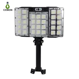 Zonne-straatverlichting Buiten Bewegingssensor 3 Zonnepanelen 360ﾰVerstelbaar IP65 Waterdicht 3 Modi 2835SMD Hoge helderheid Breder verlicht gebied