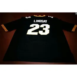 2324 Lady and Youth Colorado Buffaloes #23 Phillip Lindsay Black real Full embroidery Jersey Size S-4XL or custom any name or number jersey