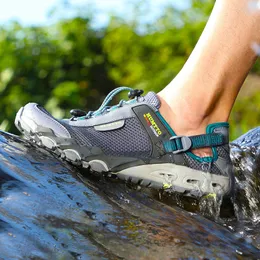 Humtto Sapatos de água de tamanho grande para homens Sapatos de caminhada ao ar livre de verão Trekking Sandálias de praia de pesca aqua