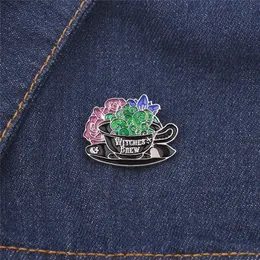 Wholesale 10PCS / LOT Witches Brew brooch Lapel Pin Women Halloween Feminist Mother Gift Enamel Pin Broche 201009