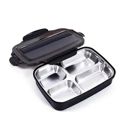 Lunch Box With Heating Stainless Steel Bento Containers for Food Leakproof For Kids Dinnerware Set BPA Free Kitchen Accessories Y200429