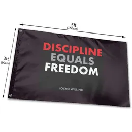 Disciplin är lika med frihet Jocko Willinks Quote Polyester Flag 3x5 ft för inomhus eller utomhus Holiday Dekorativ banner med snabb gratis frakt