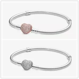 925 Sterling Silver Beaded Strands w kształcie serca w kształcie węża w kształcie węża łańcucha nadaje się do Pandora Charm Koraliki Panie Moda Klasyczna Biżuteria