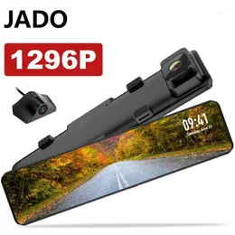 자동차 DVR DVRS Jado T690 1296P 렌즈 ​​운전 비디오 레코더 대시 캠 12 인치 카메라 Dashcam FHD 듀얼 24 시간 후면보기 Camera1