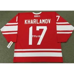 Real Men Real Full 자수 #17 Valeri Kharlamov USSR 1972 Vintage Hockey Jersey 또는 Custom Name 또는 Number Jersey