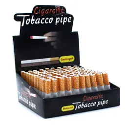 Cachimbos de metal alumínio em forma de cigarro com 55 mm de comprimento e 78 mm de comprimento, cachimbos portáteis de um rebatedor de ervas e tabaco, cachimbos para fumar