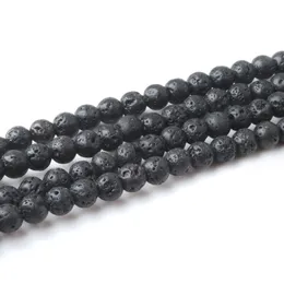 Wojiaer Lava Round Beads 4-8mm Black Volcano天然石DIYスペーサーBEAD BY907