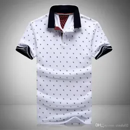 Camicia stampata polo da uomo Camicie a maniche corte in cotone 100% Camicie da uomo con colletto alla rovescia