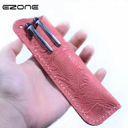 Pencil Bags EZONE Genuine Leather Pen Pouch Holder Single Bag Case With Rope For Fountain Pen/Ballpoint Stationery1