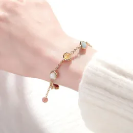 Women Strawberry Quartz Bracelet Fashion Rainbow Natural Stone Bead Bracelets Crystal Quartz Lucky Bracelet