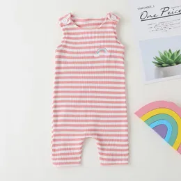 Jumpsuits Baby's Children's Stripe Baby's Stripe Imprimir Jumpsui Nascido Menino Menina Longa Calças Romper com Arco-íris Bordado Bodysuits