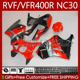 Fairing Kit for Honda VFR400 R RVF400R NC30 V4 1999 1990 1991 1990 1993 1993 1993 RVF400 R 400RRレッドブラックVFR 400R VFR400R 89 90 91 92 93