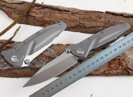 1Pcs High End Survival Tactical Folding Blade knife D2 Satin Drop Point Blade TC4 Titanium Alloy Handle Ball Bearing Fold Knives