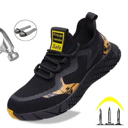 أحذية السلامة العمل للرجال تنفس الرجال أحذية الصلب تو كاب مكافحة تحطيم ثقب برهان البناء أحذية رياضية أحذية Y200915
