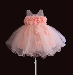 Baby Girls Sukienki Koronki Kwiat Dzieci Odzież Princess Wedding Chrzest Dzieci Noszą 1 rok Urodziny Vestido Infantil 6m-4Y LJ200827