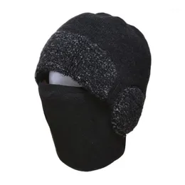 Beanie/Skull Caps Winter Hats For Men Women Hat Cap Set Mask Scarf Knitted Wool 2021 Bonnet Balaclava V0B11