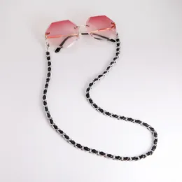 パンクメガネチェーン女性男性PUレザーゴールドカラーメタルチェーンファッションサングラスストラップ眼鏡アクセサリー