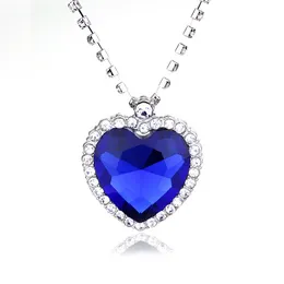 gynnar presenterar halsband titaniska hjärtat av havet blå för evigt kärlek hänge halsband mödrar fru flickvän födelsedag valentines dag gåva