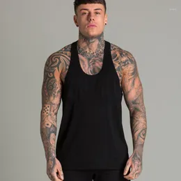 Tanques masculinos Tops MuscleGuys Brand Plain Clothing Fitness Top Men Algodão Camisa sem mangas Camisa de fosqueira colete sólido Roupos musculares