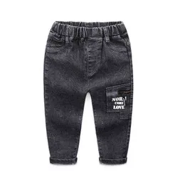 Keaiyouhuo 2020 Jesień / zima Chudy Jeans Dzieci Chłopiec Kowbojskie Spodnie Dark-Color Dżins Dżins Długie Spodnie Dzieci Baby Boy Strech Dżinsy G1220