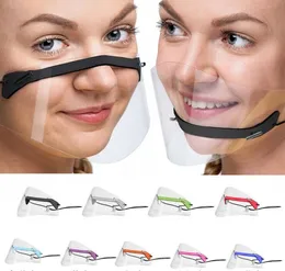 Transparent läppmask Anti-dimma Clear Face Shield Visor Protection Face Mask Pet Shield Synlig Clear Creative Maske för Döv Mute