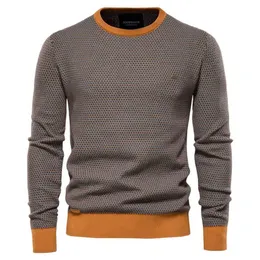 AIOPESON Cotone Allentato Pullover Maglione Uomo Casual Qualità Calda Impiombato Mens Maglione Lavorato A Maglia Inverno Moda Maglioni per Uomo 211228