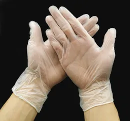 100 st Disposable PVC handskar för kök diskmaskin latex transparent gummi trädgårdshandskar universella hem rengöringsverktyg # LR4 201021