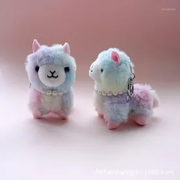 Renkli Alpaca Keychains Çamur At Ana Zinciri Yumuşak Bebek Dolgulu Peluş Hayvan Oyuncak Çantası Kolye Oyuncakları Kids için Anahtarlama1283a