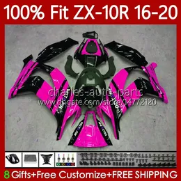 Stampo ad iniezione per Kawasaki Ninja ZX-10R ZX-1000 c Glossy Pink 2016-2020 Body 105No.157 ZX 10R 1000CC 10 R ZX10R 16 17 18 19 20 ZX1000 2016 2017 2017 2019 2019 2020 carent OEM