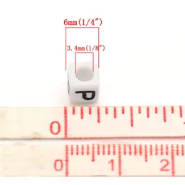 Doreen Box 500 Pz caldo-Misto Bianco Alfabeto/Acrilico Cubo Perline Lettera Fatti A Mano Per Gioielli FAI DA TE Che Fanno 6x6mm Y200730