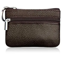 Leather Genuine Coin Wallet Purses For Women Small Change Purse Cowhide Short Po Mini Pocket Transit Card Holder Clutch