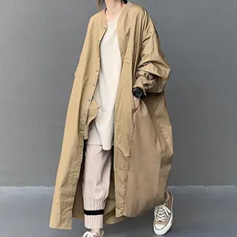 Oversized Trench Coat för kvinnor Vår Höst Koreanska Japan Mode Ol Kontor Ladies Kläder Casual Long Coat Overcoat 201030
