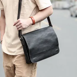 2022 Hbp Aetoo Men Slantbag Bag, Cowhide Minimalist Men Leisure Bag, Leather Shoulder Bag