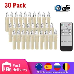 Flickering Flame AAA Battery Christmas Decorative Lights LED Candle Gift Set With Wireless Remote Control 211222