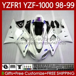 OEM Fairings for Yamaha YZF-R1 YZF1000 YZF R 1 1000 Glans Vit CC YZFR1 98 99 00 01 Bodywork 82No.82 YZF R1 1000CC 1998 1999 2000 2001 YZF-1000 98-01 Motorcykel Body Kit