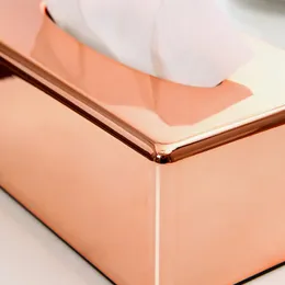 Pappersställ Elegant Royal Rose Gold Car Home Rectangle Shaped Tissue Box Container Handduk Tervelvävnadshållare Y200328268H