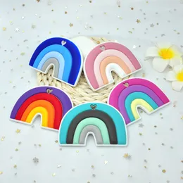 Rainbow Silicone Baby TeTher BPA Бесплатное мяука для зубовных зубов Детские жевательные игрушки Ювелирные изделия в 5 цветах