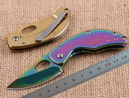 2 шт. Новый F87 EDC Pocket Noice Keychain нож денежный клип нож 440C титановая покрытая лезвия стальная ручка ножи с розничной коробкой