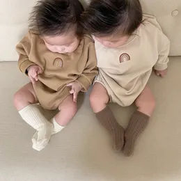 Dibebberabbit新生児のジャンプスーツレインボーの男の子服綿の女の子ロンパース秋の幼児幼児プレイスーツの服全体201029