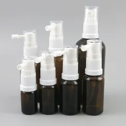 Vendita calda!! Bottiglie spray per nebulizzazione nasale in vetro ambrato con spruzzatore nasale Confezione riutilizzabile per campioni durevoli 20 pezzi / lotto