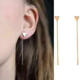 Korean Triangle Metal Geometric Earrings Long Chain Tassels Jewelry Earrings For Women Wedding Party Jewelry Fashion Accesorios G220312