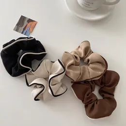 2022 Modna solidne włosy Scrunchies Kobiety Vintage Hair Ties guma opaska dziewczęta kucyk Ponytail Elastyczne opaski do włosów akcesoria