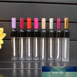 5ml 2 sztuk Puste Wyczyść Plastikowa Butelka Lipgloss z kolorową czapką, Kształt wina Kreatywny Przenośny Lip Gloss Tube, Lipstick Tube